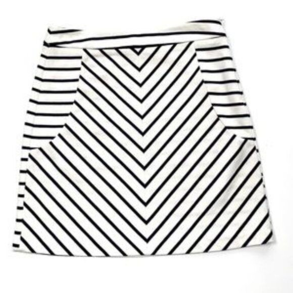 Cynthia Rowley Blue and White Striped A-line Mini Skirt Size 4 - Picture 1 of 8